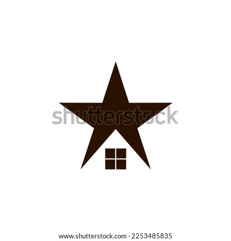 vector star house logo design