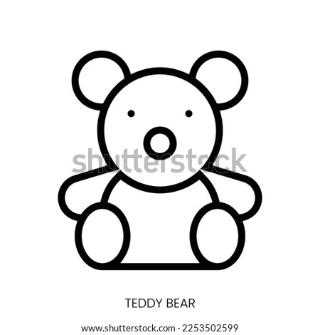 teddy bear icon. Line Art Style Design Isolated On White Background