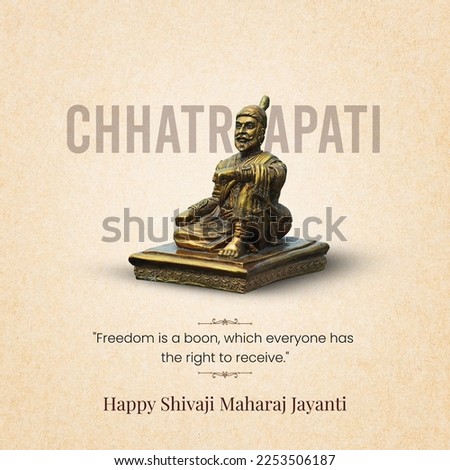 Happy Chhatrapati Shivaji Maharaj Jayanti, 19 Feb Royalty-Free Stock Photo #2253506187