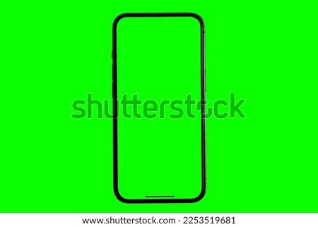 Mockup smart phone clipping path Transparent isolated with green screen for VDO, new phone Mock up screen template