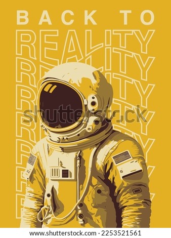 astronaut cosmonaut illustration with distorted text background Royalty-Free Stock Photo #2253521561