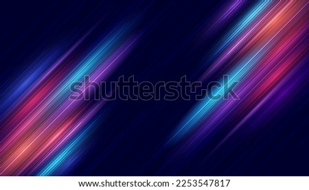 Modern abstract high speed movement. Colourful dynamic motion on blue background. Movement sport pattern for banner or poster design background concept. Royalty-Free Stock Photo #2253547817