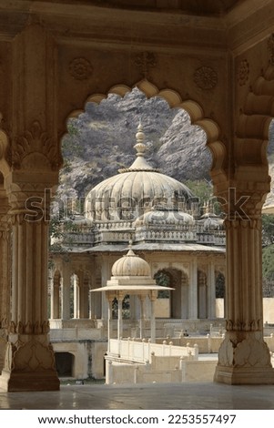 Indian architecture of ancient Shiva's temple in Jaipur