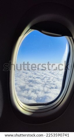 photo of the view from the window of the aircraft Royalty-Free Stock Photo #2253590741