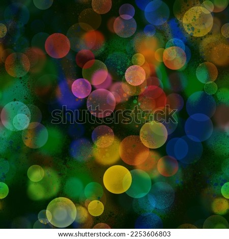 Abstract Digital Paint Geometric Bokeh Dots Circles Round Seamless Pattern Isolated Background