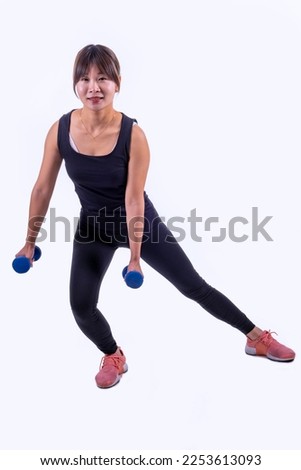 Chinese woman, doing gymnastic exercises