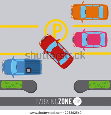 Parking design over gray background, vector illustration