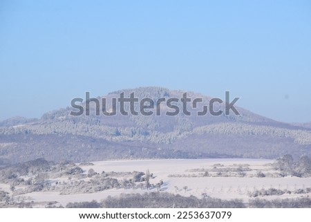 volcano hill in a winter wonderland