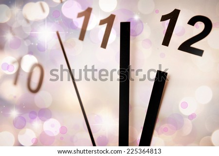 Clock face and abstract background. New Year. Christmas