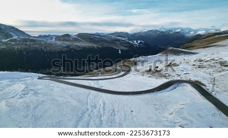 Photos drone mountain and snow pas of the house Andorra La Vella Royalty-Free Stock Photo #2253673173