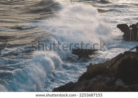 Waves crashing at gharlapsi malta