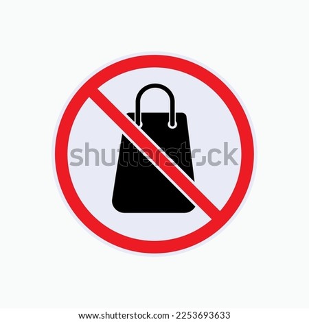 Icon No Shopping. No Shopaholic. Anti Consumerism. Royalty-Free Stock Photo #2253693633