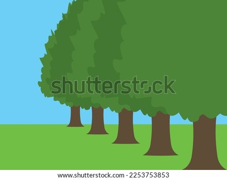 green tree and meadow landscape