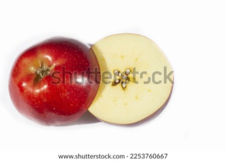 Apple on a white background. Apple tree - an example of true beauty