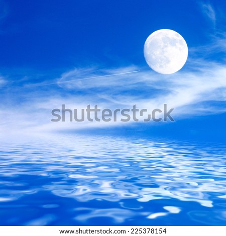 moon on the sky as symbol outer space