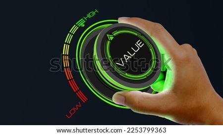 Value concept with knob button changing best to poor and reverse Royalty-Free Stock Photo #2253799363