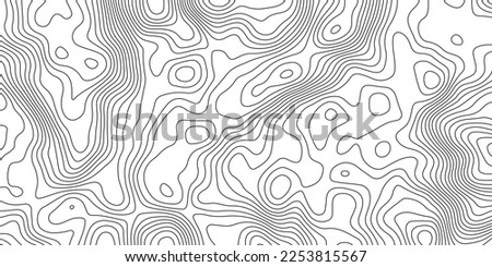 Topographic map background geographic line map with elevation assignments. Modern design with White background with topographic wavy pattern design.paper texture Imitation of a geographical map shades Royalty-Free Stock Photo #2253815567