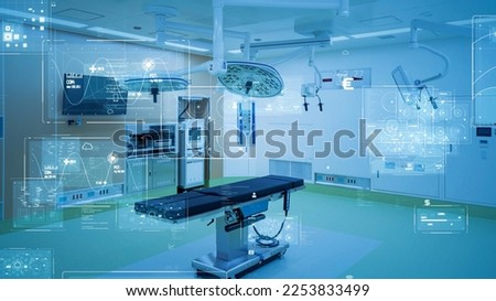Modern hospital and communication network concept. Medical technology. MedTech. Royalty-Free Stock Photo #2253833499