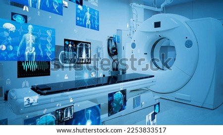 Modern hospital and communication network concept. Medical technology. MedTech. Royalty-Free Stock Photo #2253833517