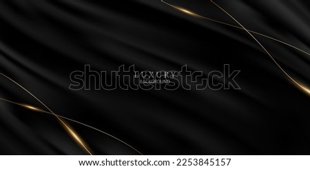 Abstract modern design black background with luxury golden elements vector illustration. Royalty-Free Stock Photo #2253845157