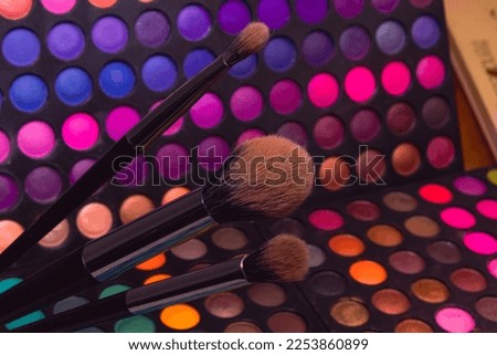 make up brushes and powder. High quality photo