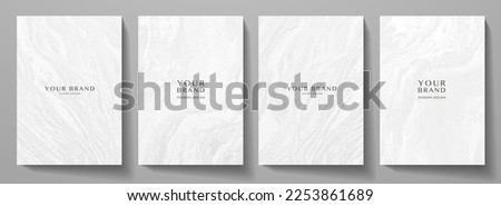 Elegant white marble texture set. Vector background collection with line pattern for cover, invitation template, wedding invite card, contemporary menu design, note book Royalty-Free Stock Photo #2253861689