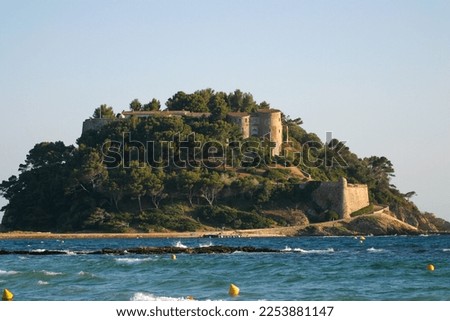 The fort of Brégançon in France (Bormes les Mimosas), a state residence used as an official vacation spot for the President of the French Republic. Royalty-Free Stock Photo #2253881147