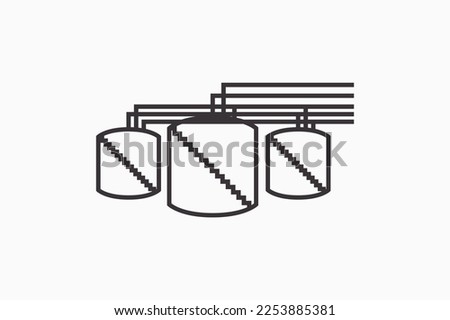 Illustration vector graphic of oil gas tank industry. Good for icon, symbol 