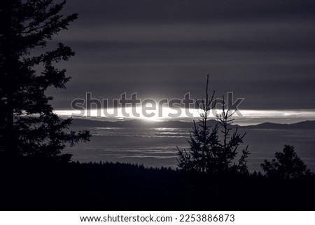 beautiful sunset over the black forest