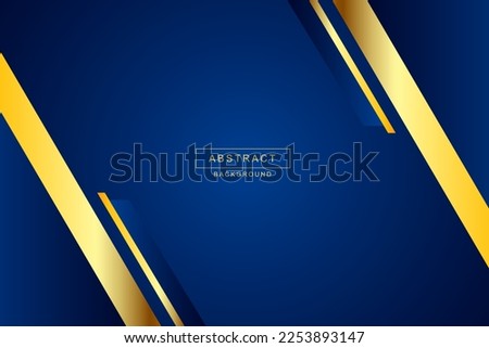 Vector modern blue luxury background with gold lines decoration