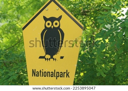 National park traffic sign with owl symbol