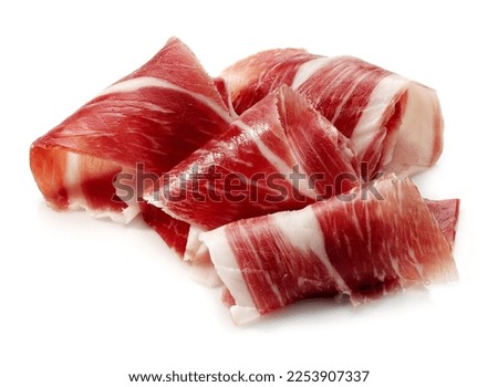 oberico ham appetizer cut on white background Royalty-Free Stock Photo #2253907337