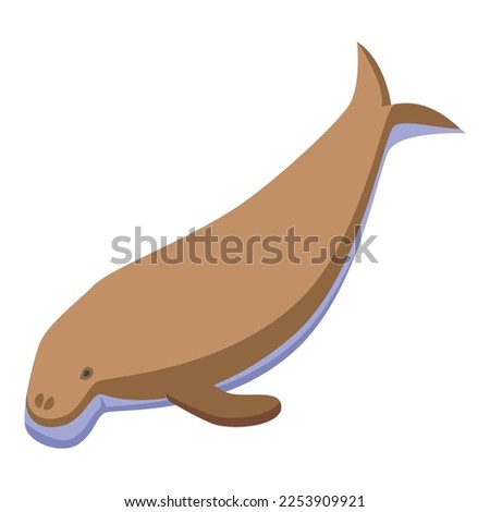 Dugong icon isometric vector. Sea animal. Underwater mammal