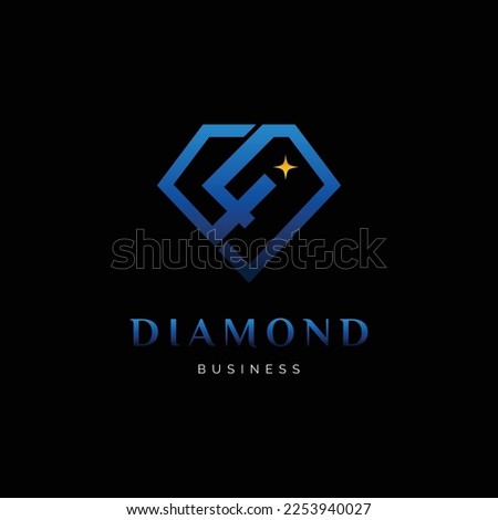 Initial Letter Number Four or Number 4 Diamond Icon Logo Design Template
