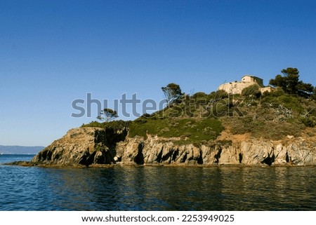 The island and village of Port-Cros in Hyères in the south of France Royalty-Free Stock Photo #2253949025