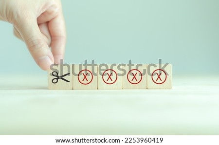Stop and fight against illegal, lawless activities, AML, non-GRC, corruption and bribery, copyright infringements, intellectual property, unmoral, wrongfulness, unlawfulness, illicitness, inaccuracy. Royalty-Free Stock Photo #2253960419