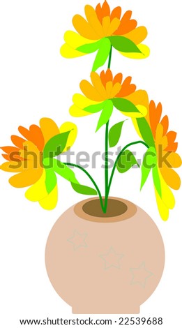 Apply on daisy flower vase
