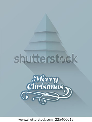 Digitally generated Christmas greeting message with tree design
