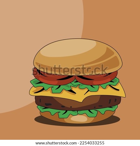 flat modren tower cheese burger vector design