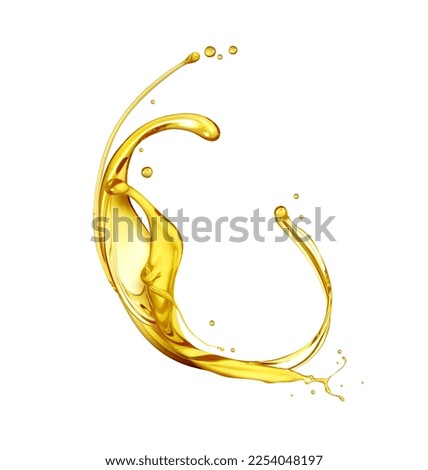 Splashes of oily liquid. Organic or motor oil isolated on white background Royalty-Free Stock Photo #2254048197