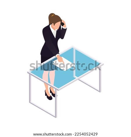 Investment funding isometric icons composition with isolated human character of bank worker vector illustration