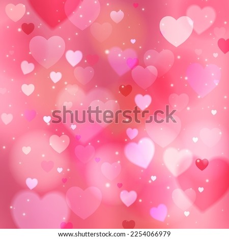Pink sparkling heart background. Blurred bright Valentine's day wallpaper, colorful gradient vector. Excellent as a background for the production of any printed product, advertising, or other design.