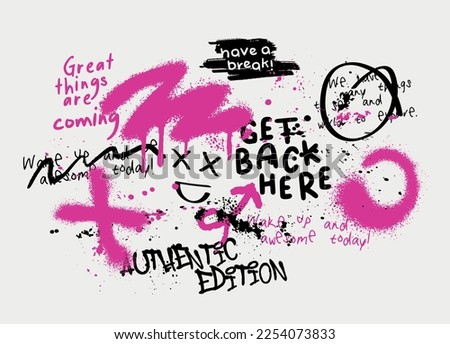 Urban typography street art graffiti slogan print with spray effect for graphic tee t shirt or sweatshirt - Vector Royalty-Free Stock Photo #2254073833