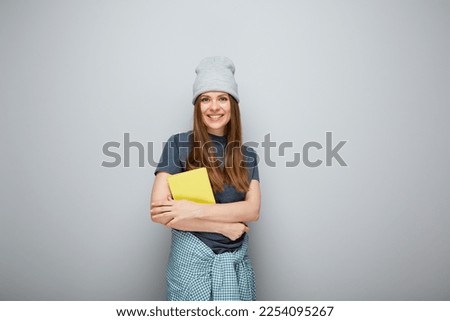 Student girl or modern school teacher isolated portrait.
