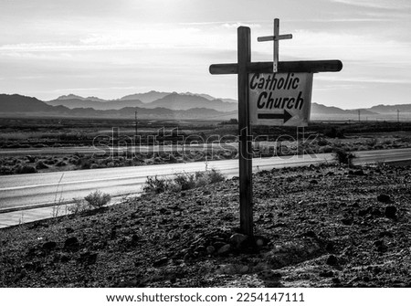 Church Sign, California Desert, Religion 