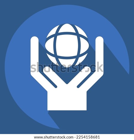 Icon Environmental. related to Volunteering symbol. long shadow style. Help and support. friendship