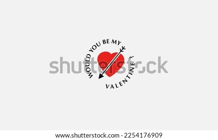 Valentine Day vector logo design