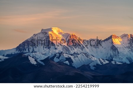 Makalu Peak and Kanchenjunga of Himalaya mountains in Shigatse city Tibet Autonomous Region, China.	 Royalty-Free Stock Photo #2254219999