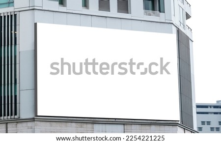 Mock up white background billboard on building .clipping path for Mockup