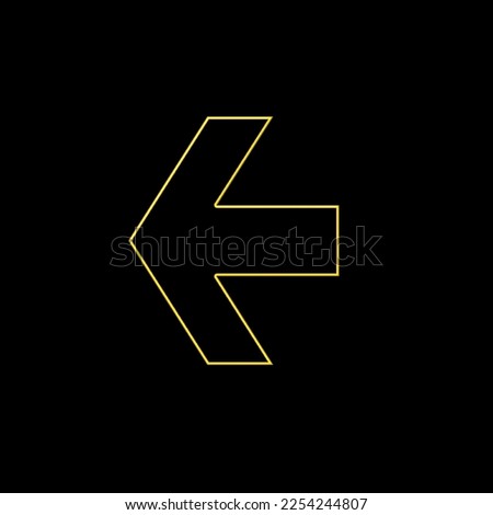 Right arrow icon. Yellow gradient on black background. Vector illustration.Illustration vector grafik Unlimited icon pack gold line,background black perfect for show commercial